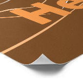 Poule et poussin, Affiche de cuisine orange sable (Coin)