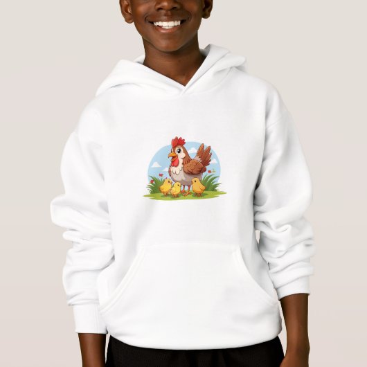 poule mère et petits poussins jaunes (Devant)