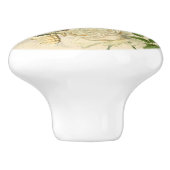 Poule vintage en céramique fleurie bouton avec bel (Côté)