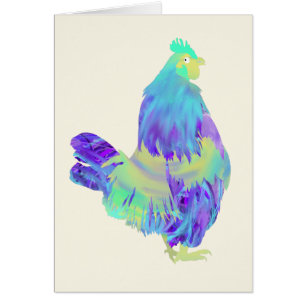 Poules Colorées Peignant l'Art d'Animaux Mignons e