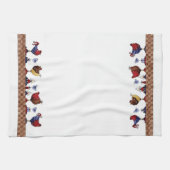 Poules dans une rangée - Serviette de cuisine (Horizontal)