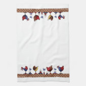 Poules dans une rangée - Serviette de cuisine (Vertical)