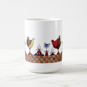 Poules dans une rangée - tasse (Centre)