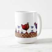 Poules dans une rangée - tasse (Devant droit)