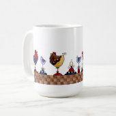 Poules dans une rangée - tasse (Devant gauche)
