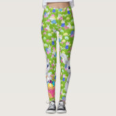 Poules de lapin de Pâques doux oeufs Leggings (Devant)