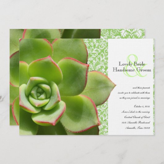 Poules vertes et poules Faire-part de mariage succ (Devant / Derrière)