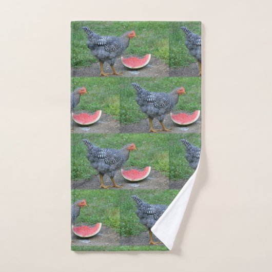 Poulet aime la pastèque (Serviette à main)