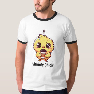Poulet anxieux – T-shirt drôle, mignon et nerveux