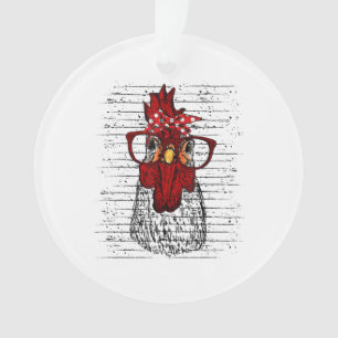 Poulet avec bandeau bandana et lunettes mignon