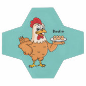 Poulet avec oeufs sur plaque de dessin animé (Plat)