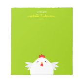 Poulet blanc sur Bloc-notes personnalisable vert (Devant)