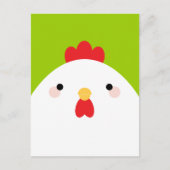 Poulet blanc sur cartes postales vertes (Devant)