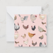 Poulet Cartes pour notes heureux (Dos)