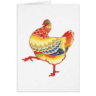 Poulet coloré vintage de la basse-cour de la ferme