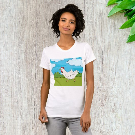 Poulet Courant Sur Le Terrain T-shirt Femme