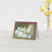 POULET DANS LA STABLE, CARTE DE REMARQUE CHEVAL Vi (Fleur jaune)