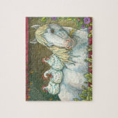 POULET DANS LA STABLE, CHEVAL & HENS PUZZLE Jigsaw (Vertical)
