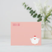 Poulet de caricature (blanc)| Carte de note Remerc (Debout devant)