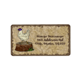 Poulet de hanche, étiquette de adresse