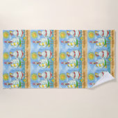 POULET DE MER, SERVIETTE DE PLAGE DE CARTOON AMUSA (Devant)