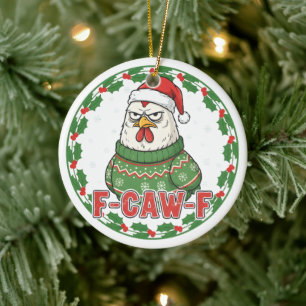 Poulet drôle bizarre F-CAW-F décoration de Noël FC
