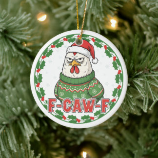 Poulet drôle bizarre F-CAW-F décoration de Noël FC