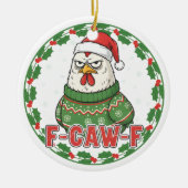Poulet drôle bizarre F-CAW-F décoration de Noël FC (Devant)