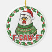Poulet drôle bizarre F-CAW-F décoration de Noël FC (Dos)