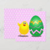 Poulet drôle de Pâques, invitation (Devant / Derrière)