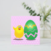 Poulet drôle de Pâques, invitation (Debout devant)