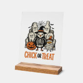 Poulet drôle ou traitement Halloween poulet graphi (Angle)