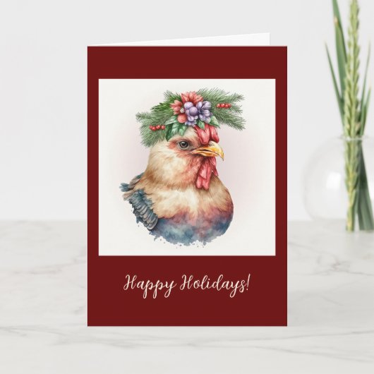 Poulet Festif Plié Fête / Carte de Noël (Devant)