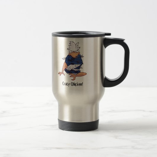 Poulet fou ! Tasse de voyage (Droit)