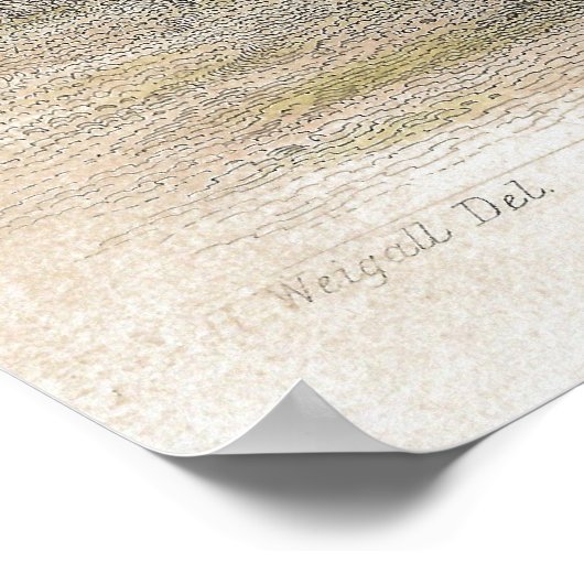 Poulet & Hen Antique Impression Lithographique (Coin)