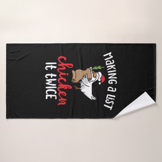 Poulet Il Deux Fois Drôle Design de Noël Poulet (Serviette de bain)