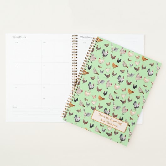 Poulet Joyeux motif Vert clair (Devant avec enveloppe)