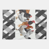 Poulet noir blanc Plaid Serviette de cuisine (Horizontal)