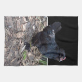 Poulet Noir Dimensional Art, Serviette de thé (Horizontal)