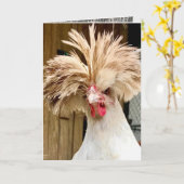 poulet polonais "coop hair no care!" Carte 5"x7" (Fleur jaune)