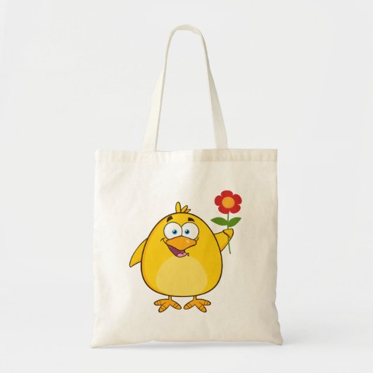Poulet Tenant Un Sac fourre-tout Fleur (Devant)