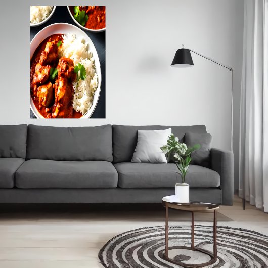poulet tikka masala avec du riz | AI Art Poster