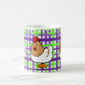 Poulet vert pourpre Plaid Mug (Centre)