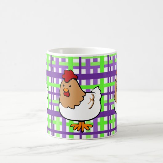 Poulet vert pourpre Plaid Mug (Centre)