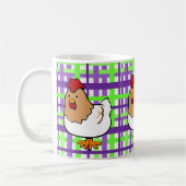 Poulet vert pourpre Plaid Mug (Gauche)