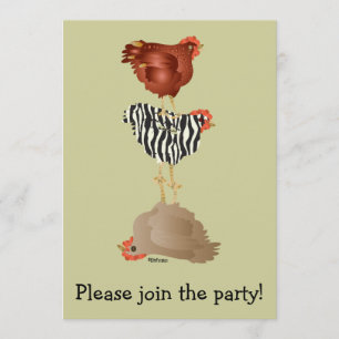 Poulets Acrobat (à la fête?) Invitation