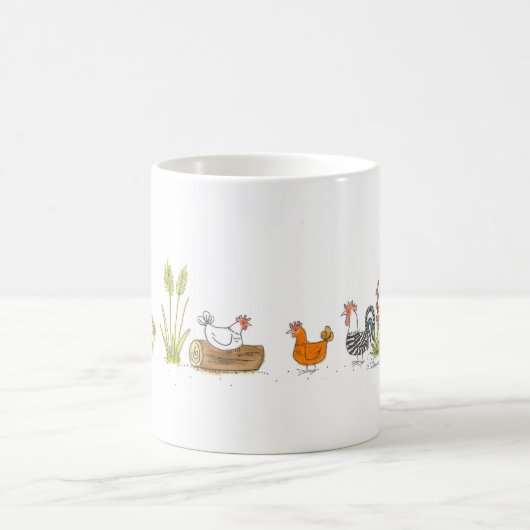 Poulets dans la tasse de pré (Centre)