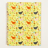 Poulets dans le jardin avec fleurs (Devant)