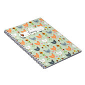 Poulets dans les fleurs Carnet personnalisé (Côté Droit)