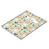 Poulets dans les fleurs Carnet personnalisé (Côté gauche)